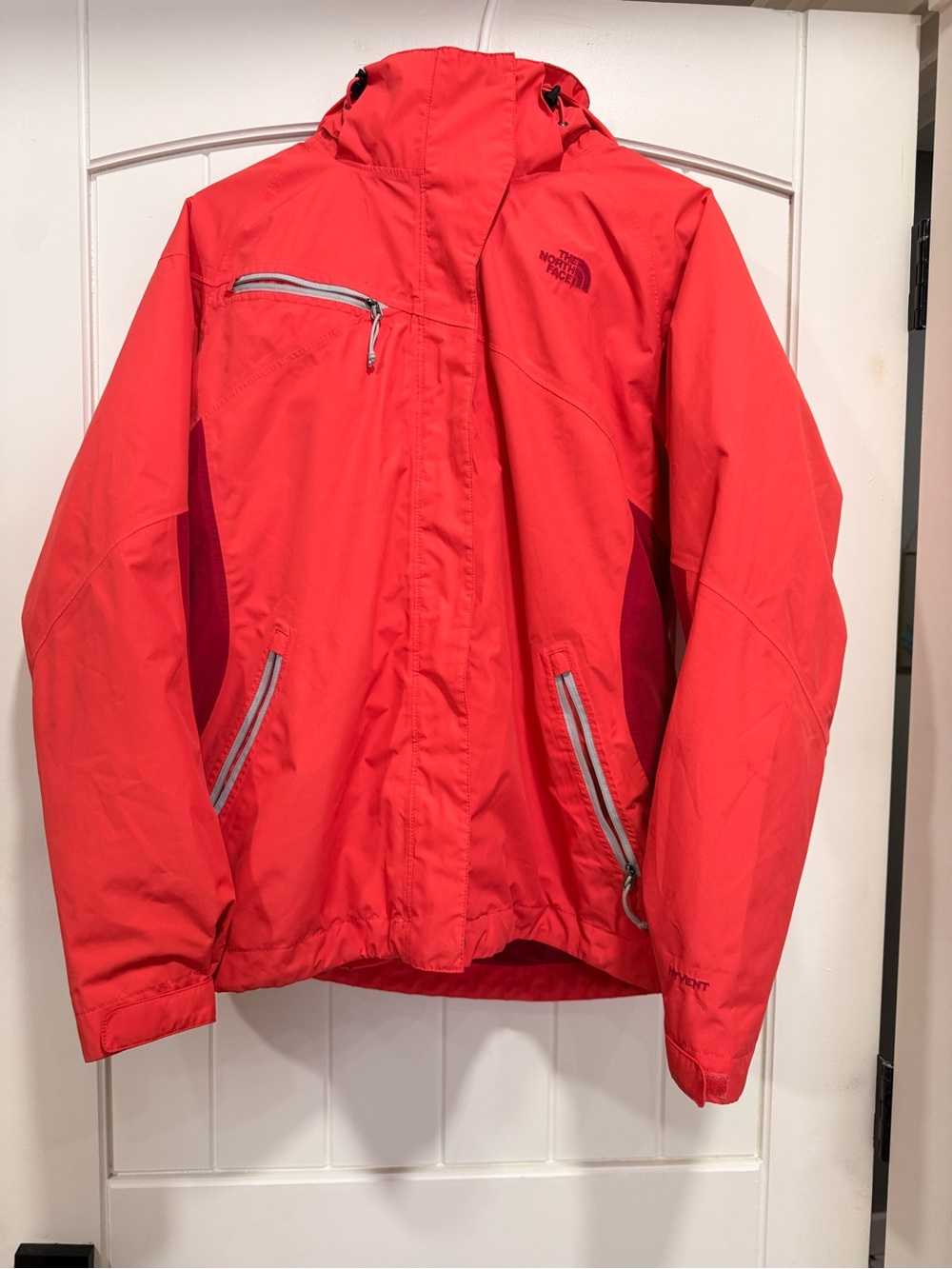 North Face 2-in-1 Jacket Women’s L Coral Zip-In Layer - Picture 8 of 10